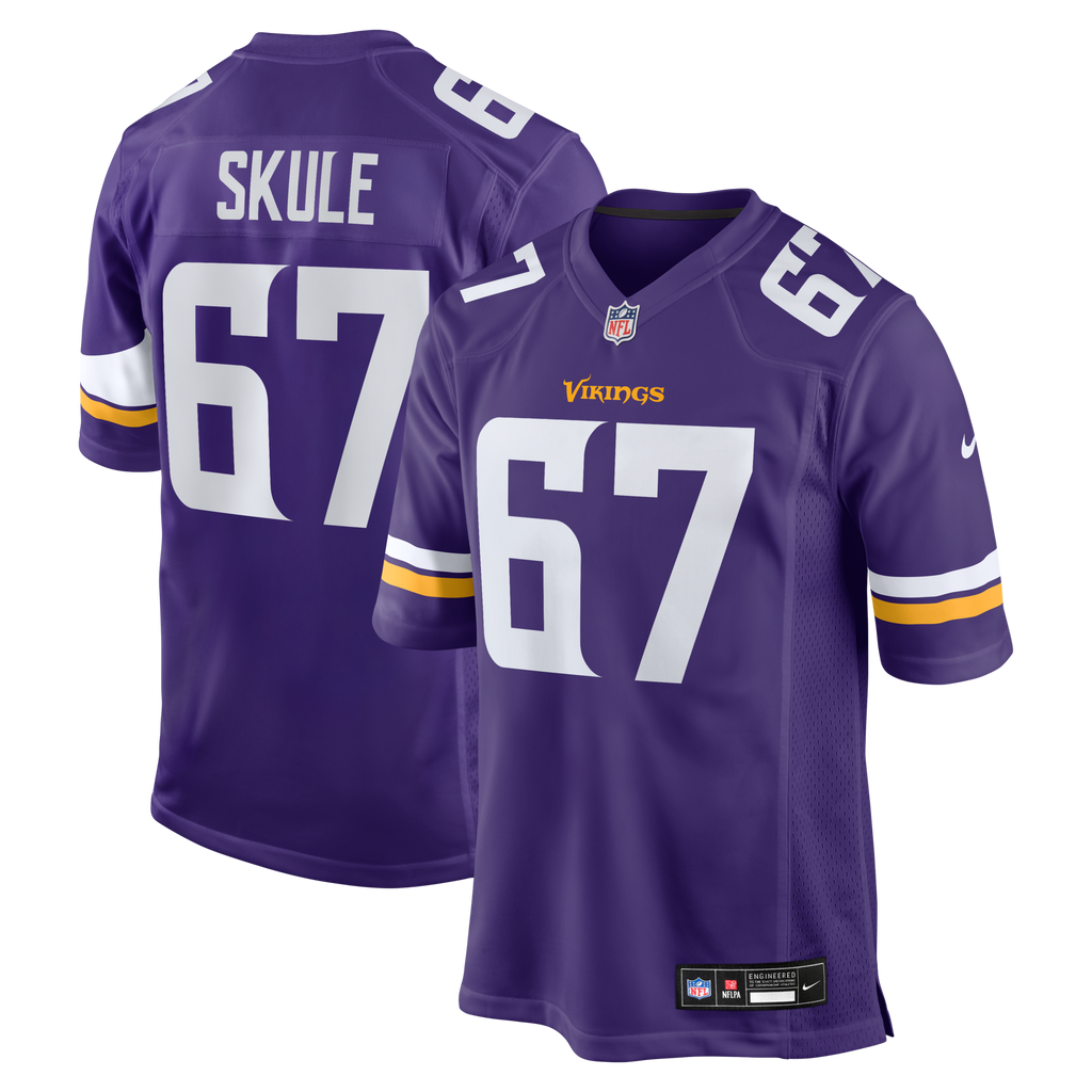 Minnesota Vikings Justin Skule Purple Team Game Jersey product image 1, provided for visual reference and product detail