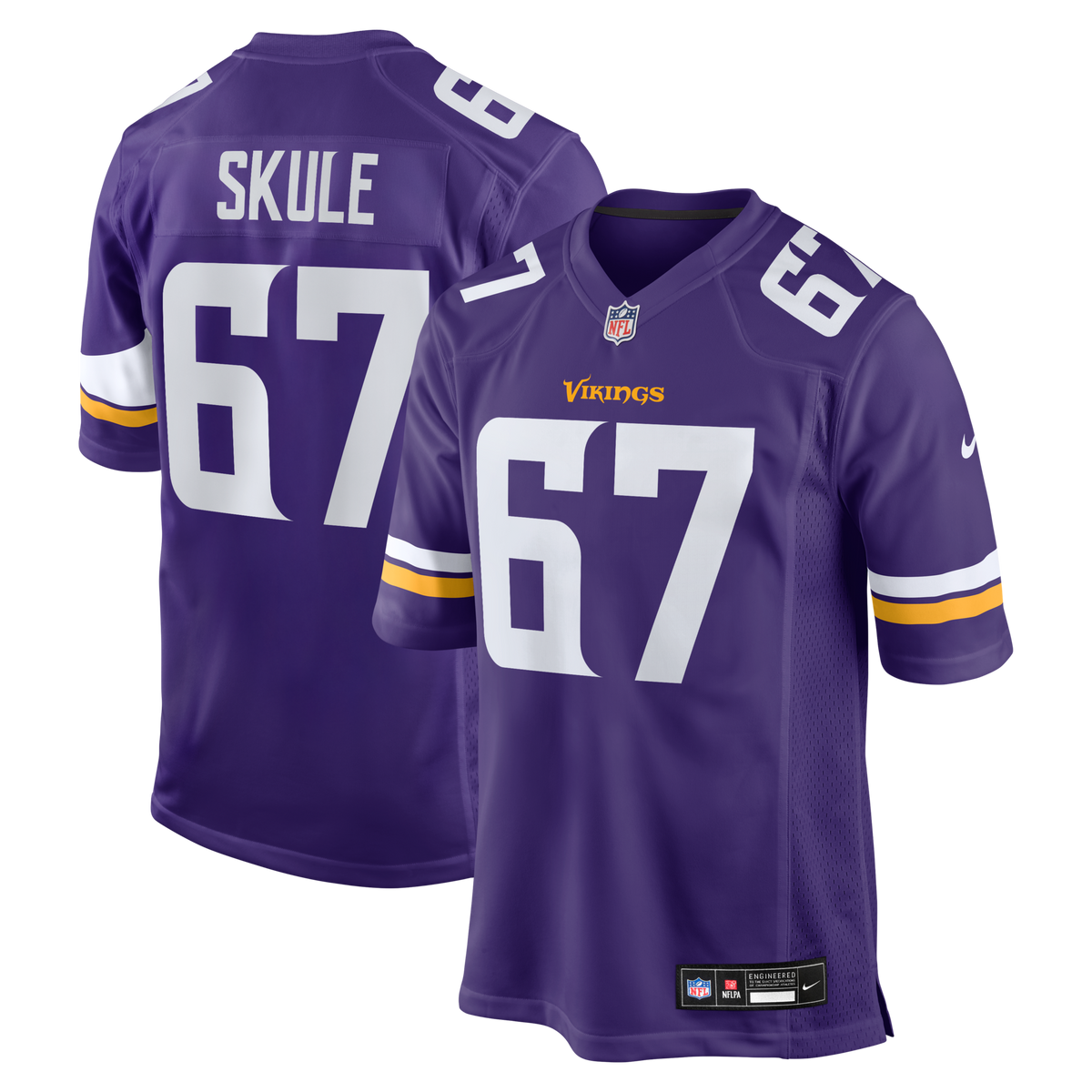 Minnesota Vikings Justin Skule Purple Team Game Jersey product image 1, provided for visual reference and product detail