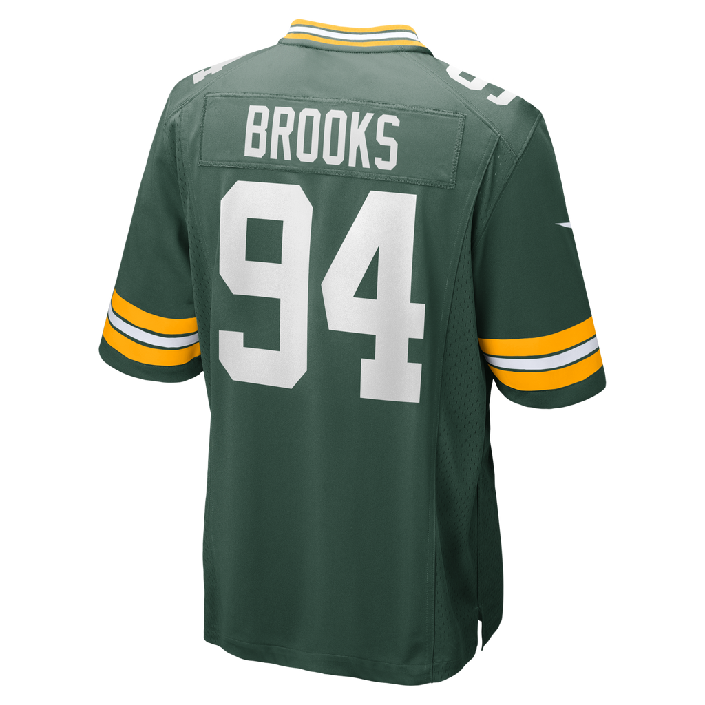 Green Bay Packers Karl Brooks Green Game Jersey product image 3, provided for visual reference and product detail review