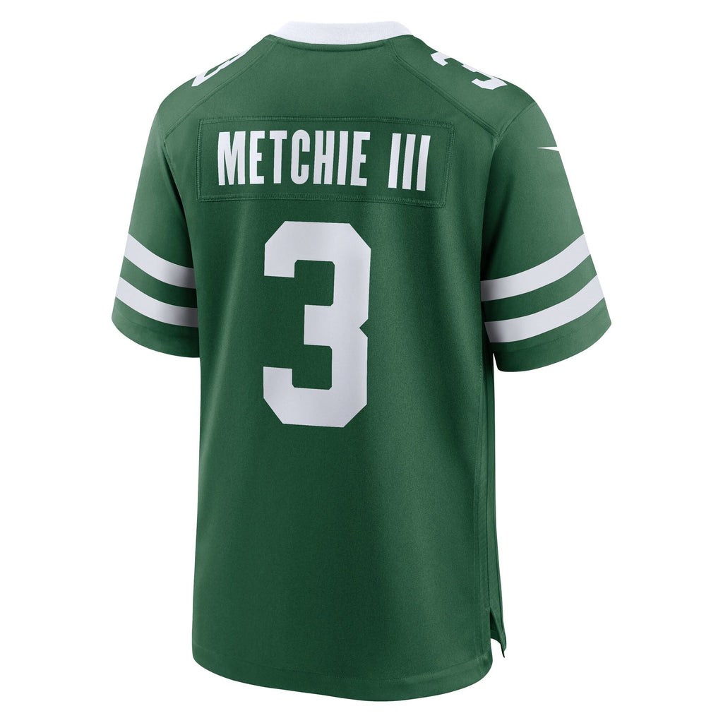 New York Jets John Metchie III Legacy Green Team Game Jersey product image 4, provided for visual reference and product