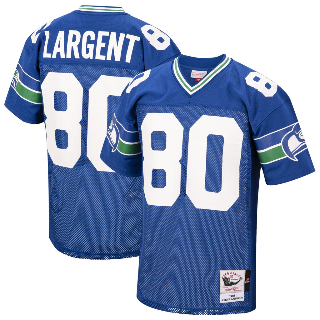 Seattle Seahawks 1985 Steve Largent Royal Authentic Throwback Retired Player Jersey product image 1, provided for visual