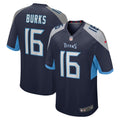 Tennessee Titans Treylon Burks Navy Player Game Jersey product image 1, provided for visual reference and product detail
