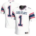 #1 Florida Atlantic Owls Lightweight Football Jersey - White product image 1, provided for visual reference and product