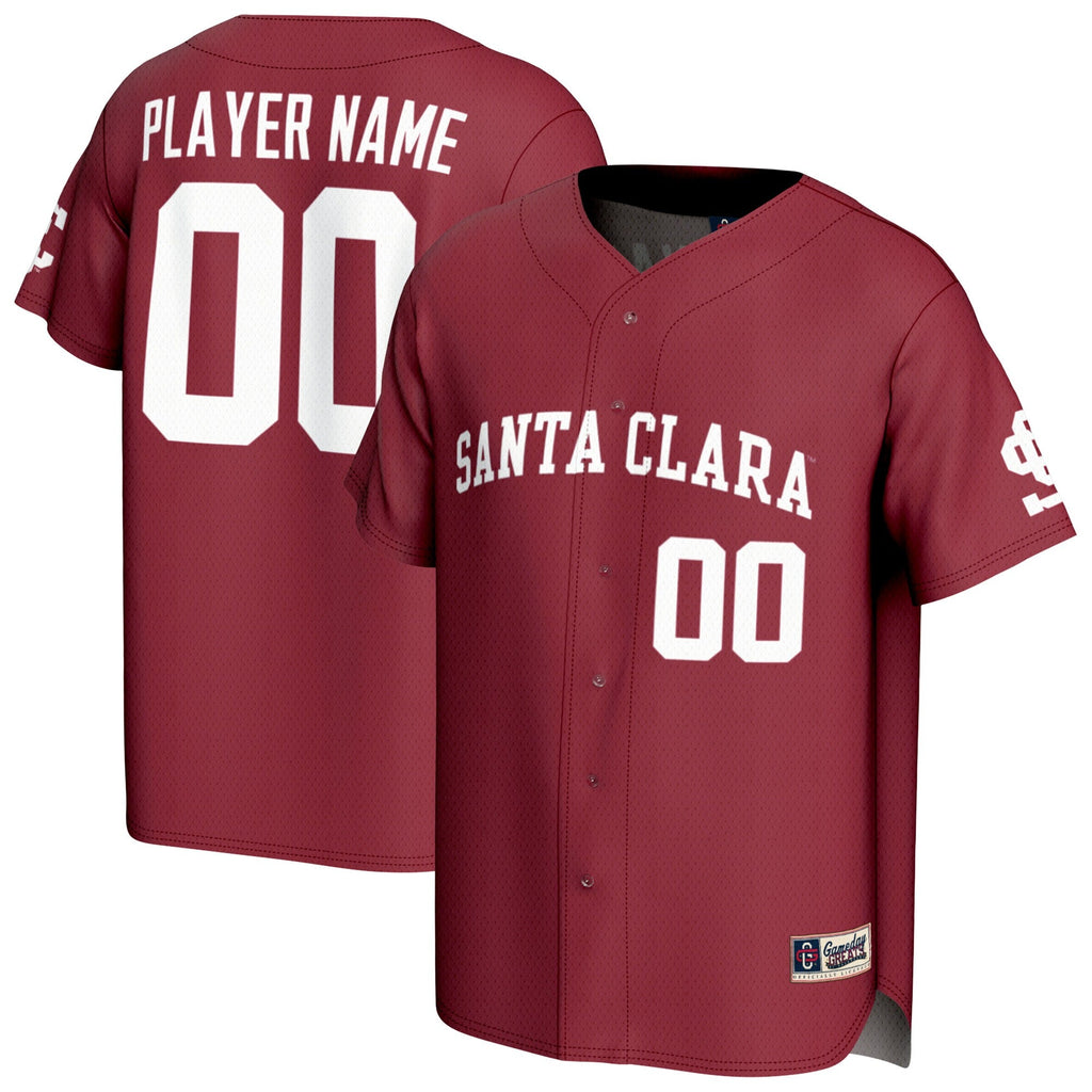 Santa Clara Broncos Lightweight Collegiate Baseball NIL Pick-A-Player Fashion Jersey - Red product image 2, provided for