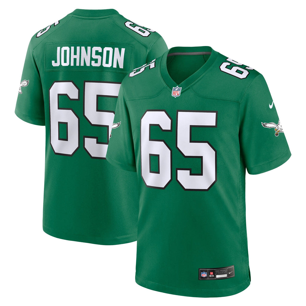Philadelphia Eagles Lane Johnson Kelly Green Alternate Game Jersey product image 1, provided for visual reference and