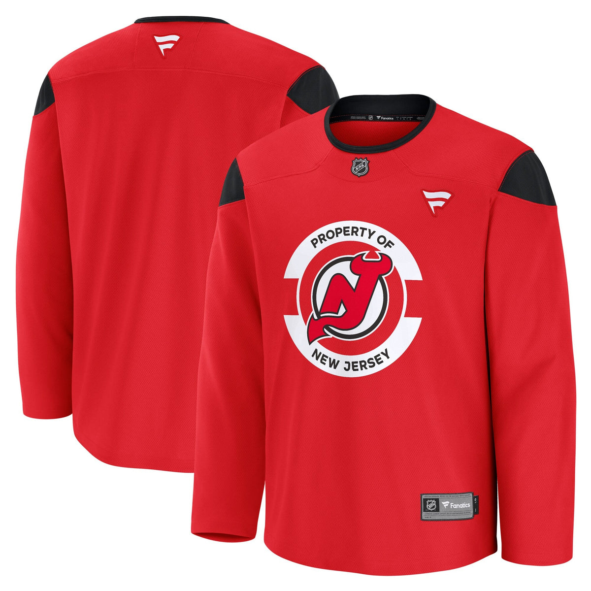New Jersey Devils Red Practice Jersey product image 2, provided for visual reference and product detail review