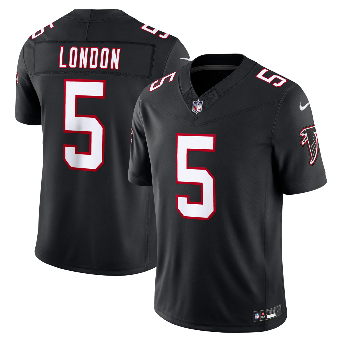 Atlanta Falcons Drake London Black Alternate Throwback Vapor F.U.S.E. Stitched Limited Jersey product image 2, provided for