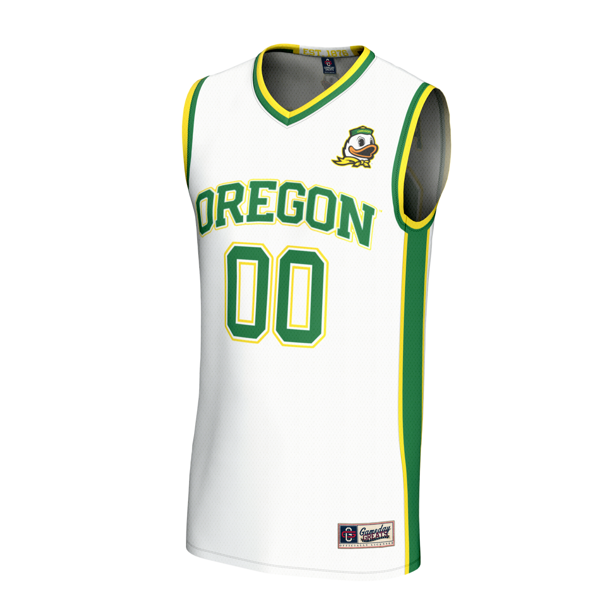 Oregon Ducks Lightweight Collegiate Basketball NIL Pick-A-Player Fashion Jersey - White product image 3, provided for visual
