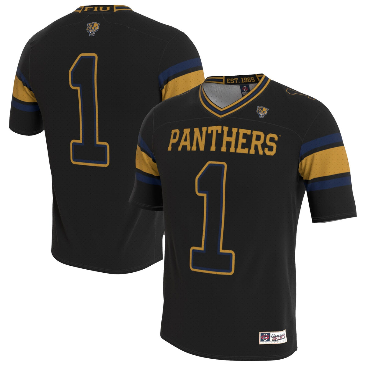 FIU Panthers Lightweight Collegiate Football Blackout Fashion Jersey product image 2, provided for visual reference and