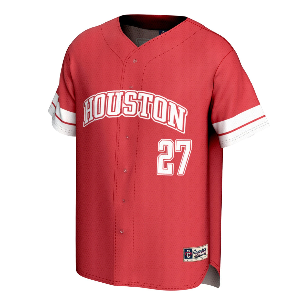 Houston Cougars Lightweight Collegiate Baseball Fashion Jersey - Red product image 3, provided for visual reference and