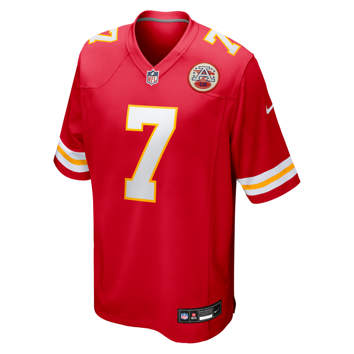 Kansas City Chiefs Harrison Butker Red Game Jersey product image 2, provided for visual reference and product detail review