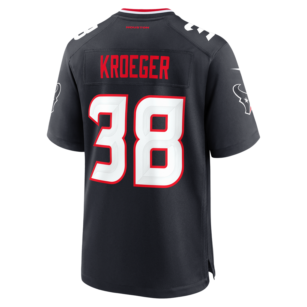 Houston Texans Kai Kroeger Navy Team Game Jersey product image 3, provided for visual reference and product detail review