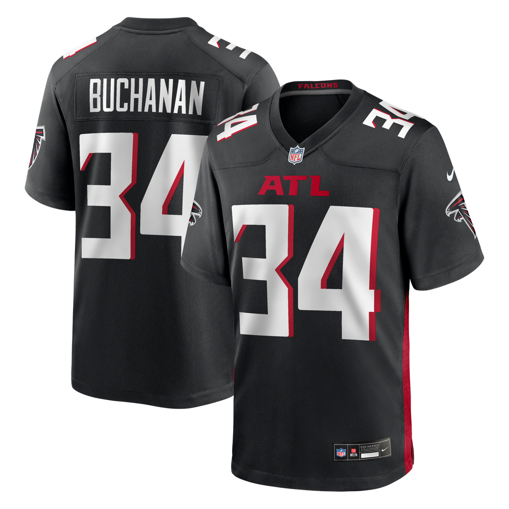 Atlanta Falcons Ray Buchanan Black Game Retired Player Jersey product image 1, provided for visual reference and product
