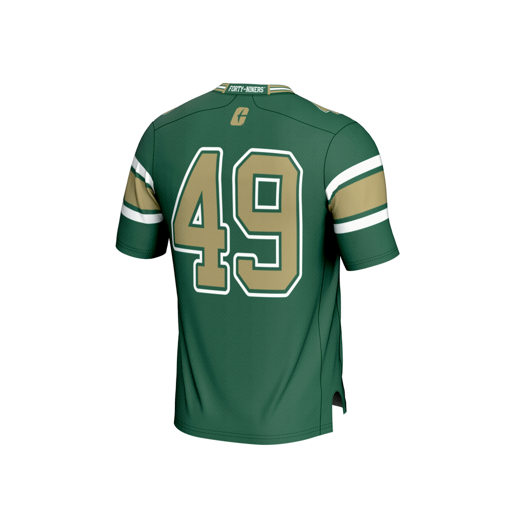 #49 Charlotte 49ers Lightweight Football Fashion Jersey - Green product image 4, provided for visual reference and product