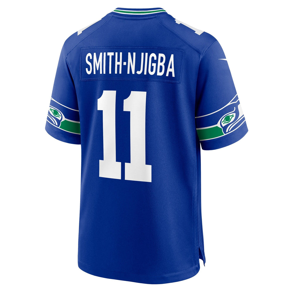 Seattle Seahawks Jaxon Smith-Njigba Royal Throwback Player Game Jersey product image 4, provided for visual reference and