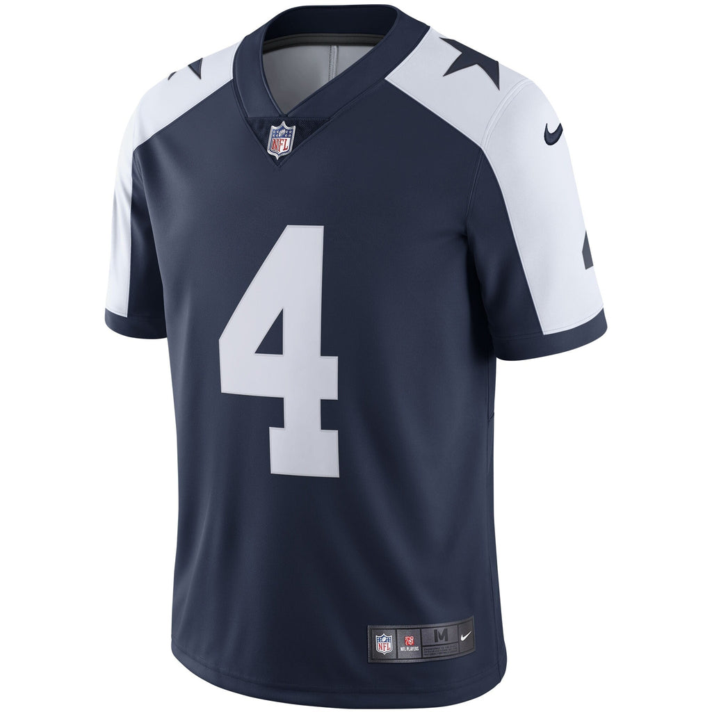 Dallas Cowboys Dak Prescott Navy Alternate Vapor Limited Jersey product image 3, provided for visual reference and product