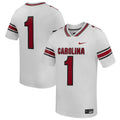 #1 South Carolina Gamecocks Road Replica Football Jersey - White product image 1, provided for visual reference and product