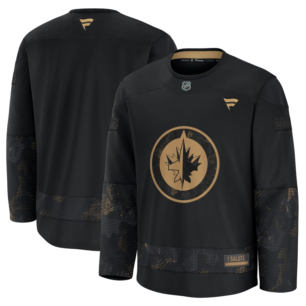Winnipeg Jets Black 2024 Military Appreciation Practice Jersey product image 2, provided for visual reference and product