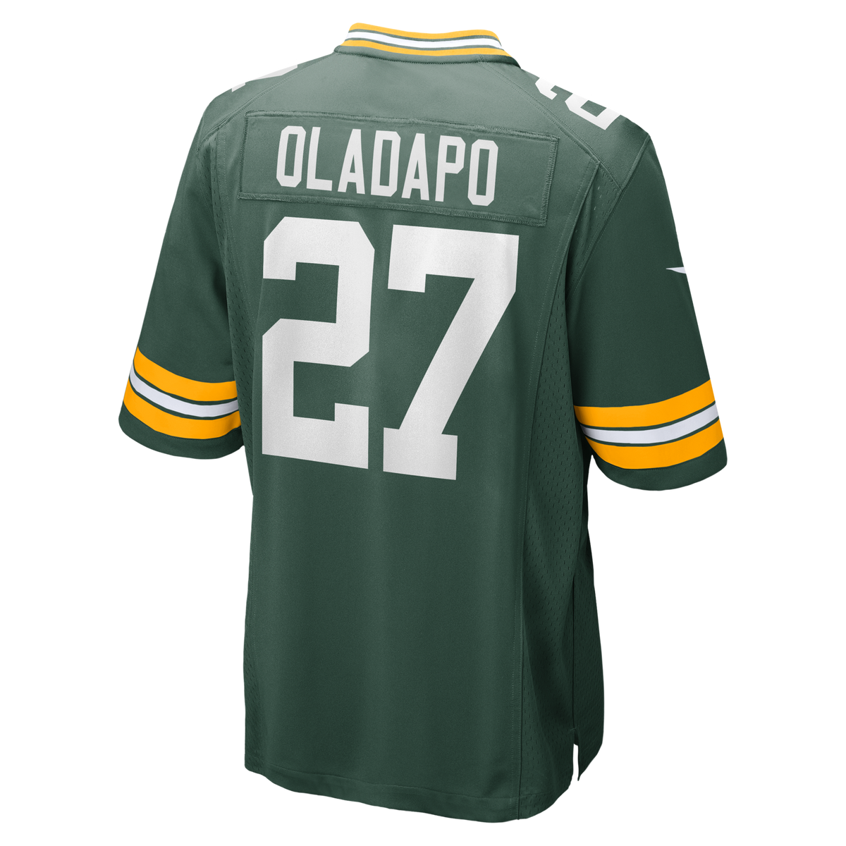 Green Bay Packers Kitan Oladapo Green Game Jersey product image 3, provided for visual reference and product detail review