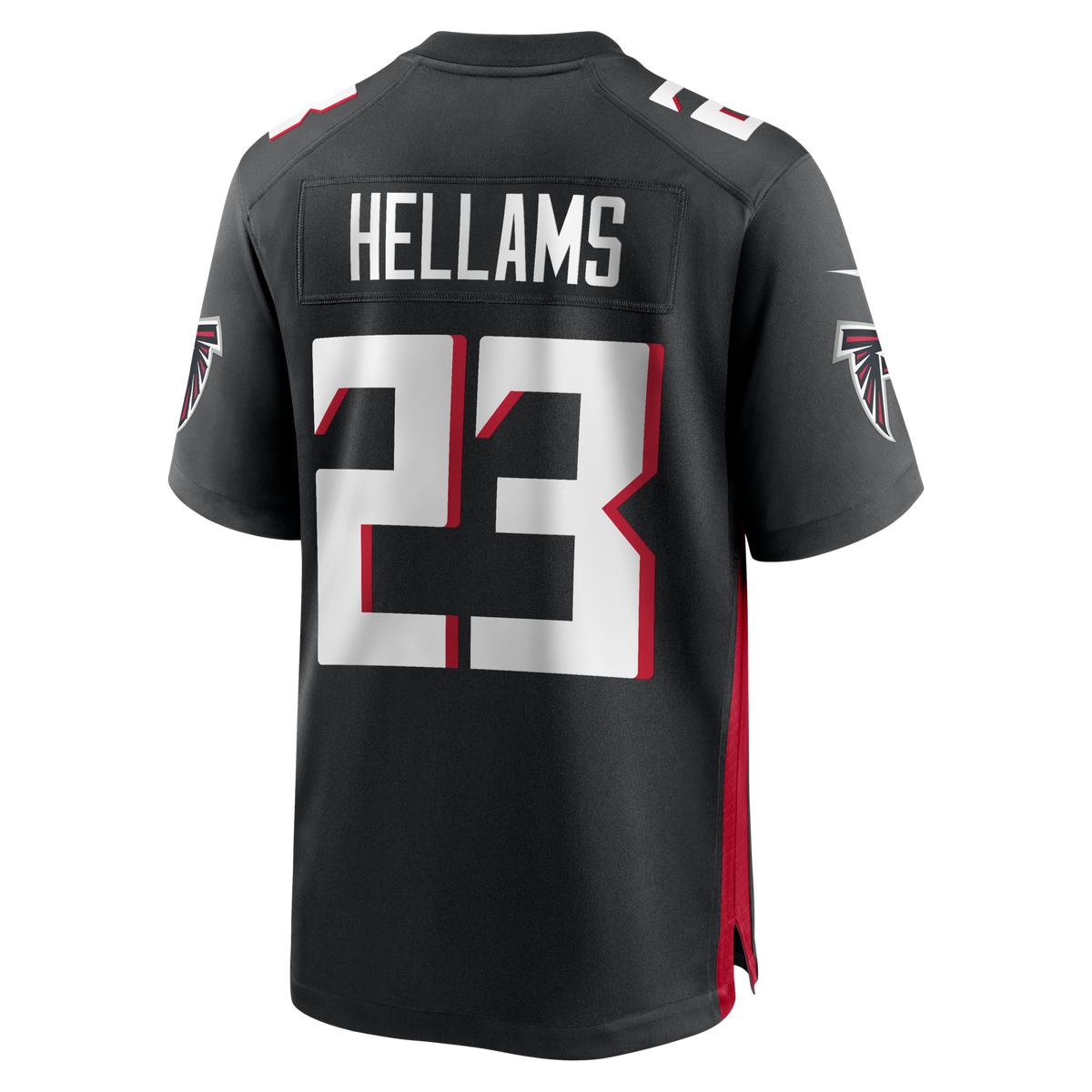 Atlanta Falcons DeMarcco Hellams Black Team Game Jersey product image 3, provided for visual reference and product detail