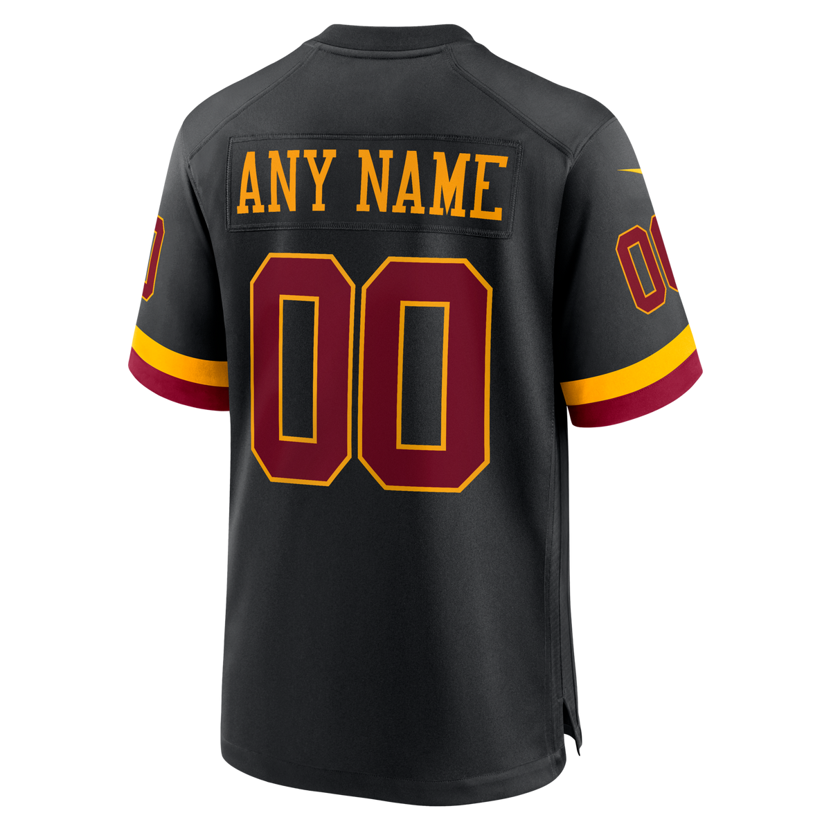 Washington Commanders Black Hail Raiser Alternate Custom Game Jersey product image 4, provided for visual reference and