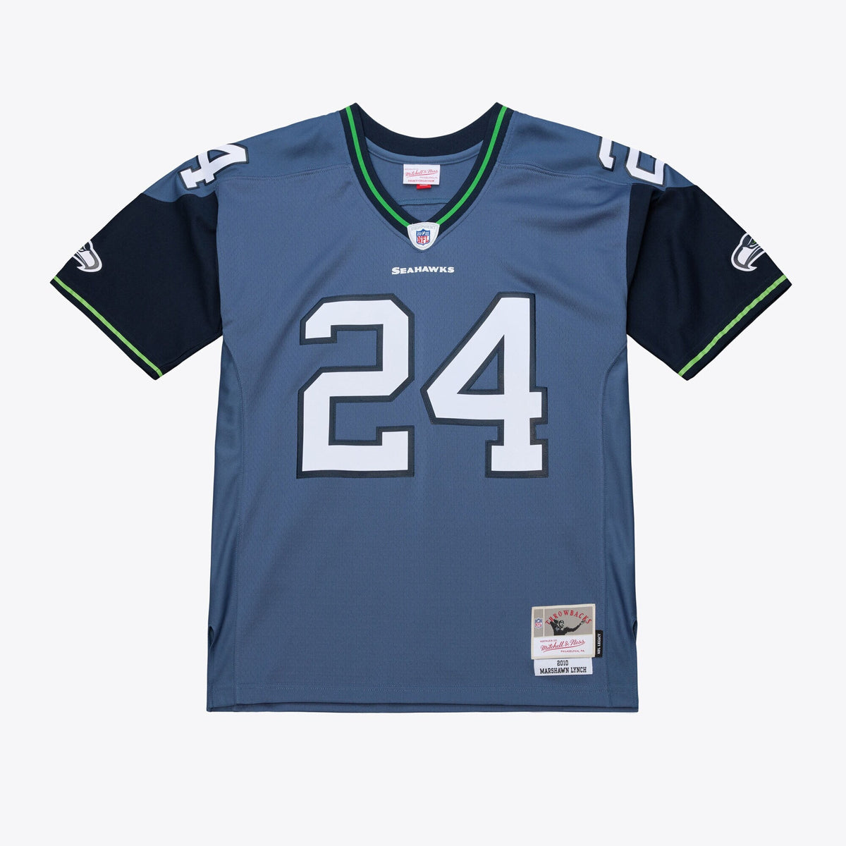 Seattle Seahawks Marshawn Lynch Blue 2010 Legacy Throwback Replica Jersey product image 2, provided for visual reference and