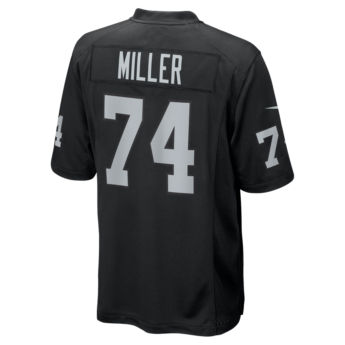 Las Vegas Raiders Kolton Miller Black Game Jersey product image 3, provided for visual reference and product detail review