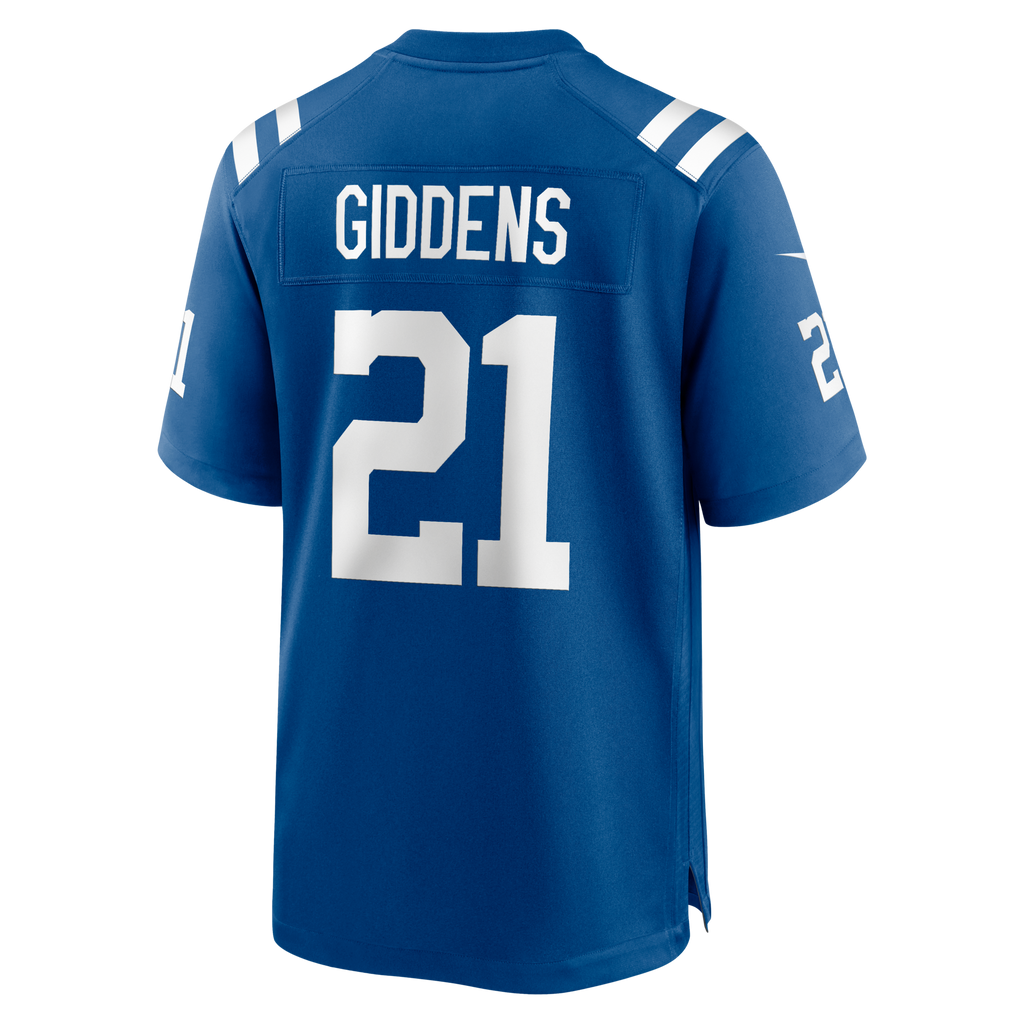 Indianapolis Colts DJ Giddens Royal Team Game Jersey product image 3, provided for visual reference and product detail review