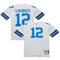 Dallas Cowboys 1975 Roger Staubach White Authentic Throwback Retired Player Jersey product image 1, provided for visual