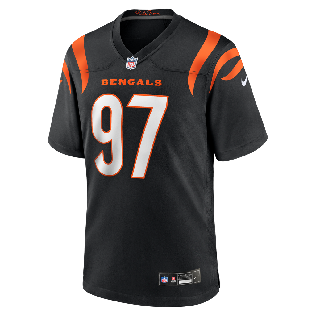 Cincinnati Bengals Dexter Lawrence II Black Game Jersey product image 3, provided for visual reference and product detail