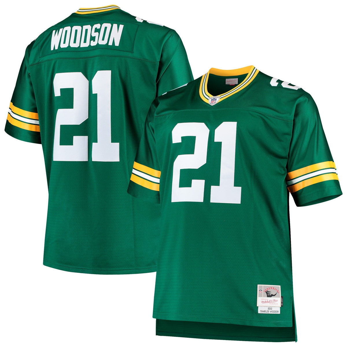 Bay Packers Charles Woodson Green Big & Tall 2010 Retired Player Replica Jersey - Green product image 2, provided for visual