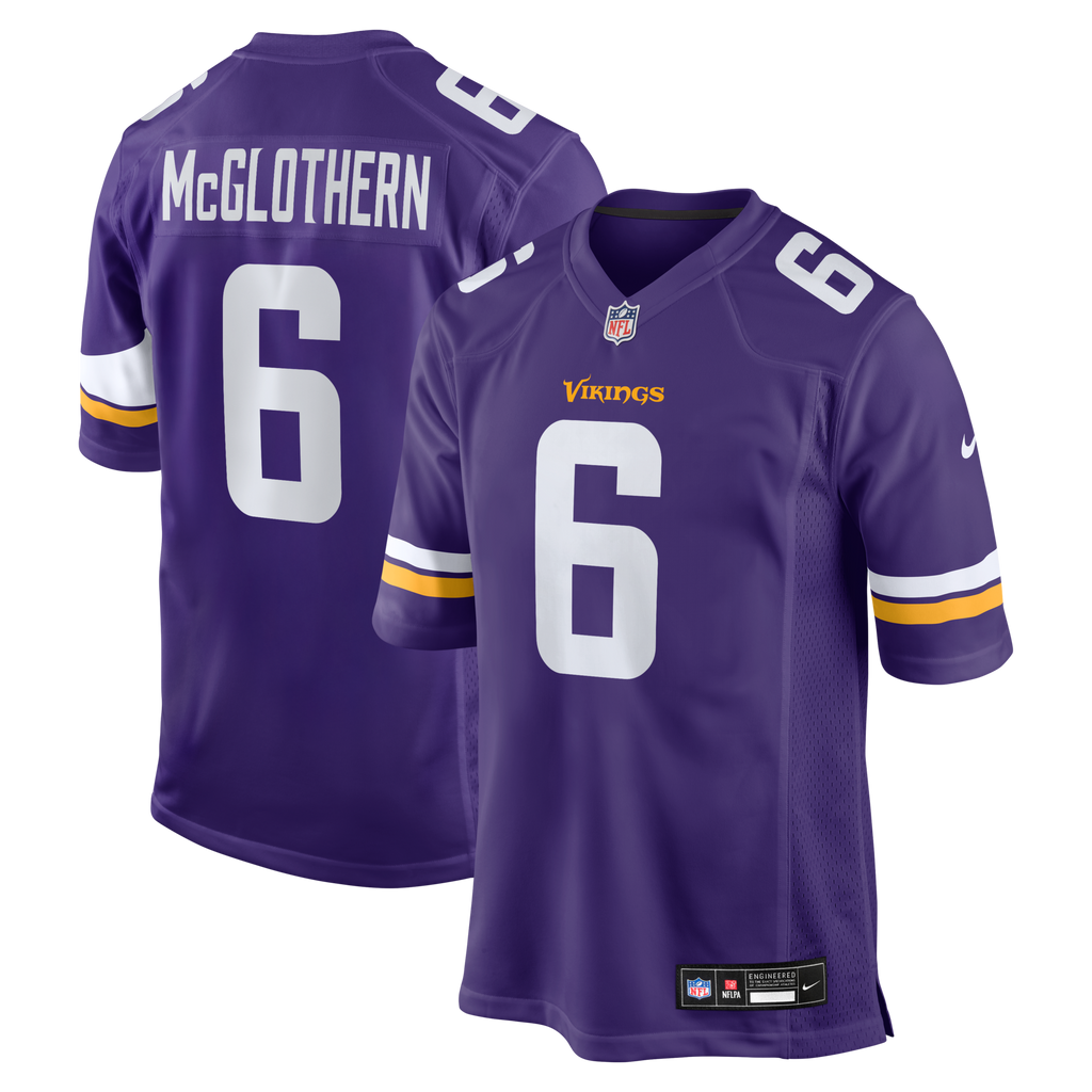 Minnesota Vikings Dwight McGlothern Purple Team Game Jersey product image 1, provided for visual reference and product