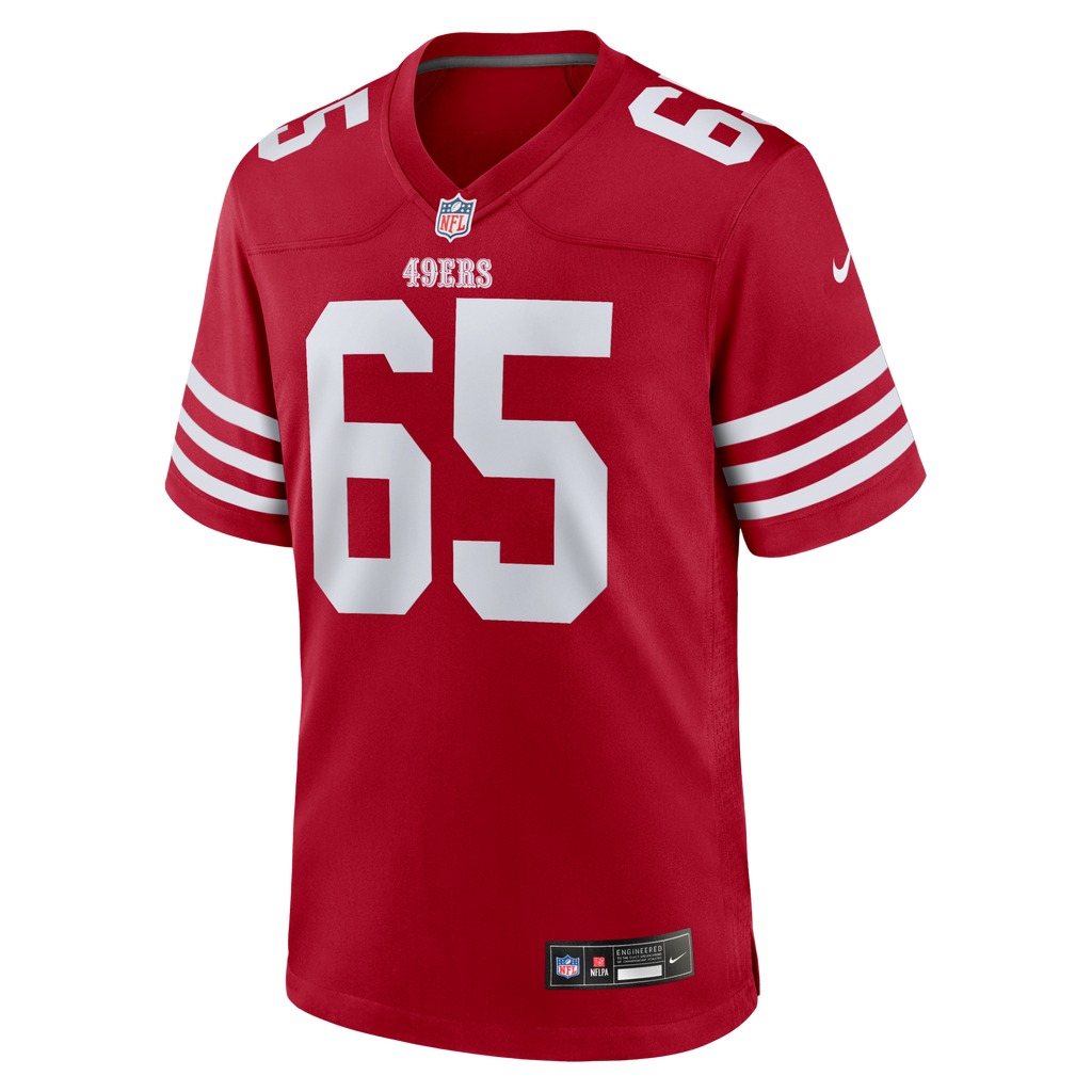 San Francisco 49ers Drew Moss Scarlet Team Game Jersey product image 2, provided for visual reference and product detail