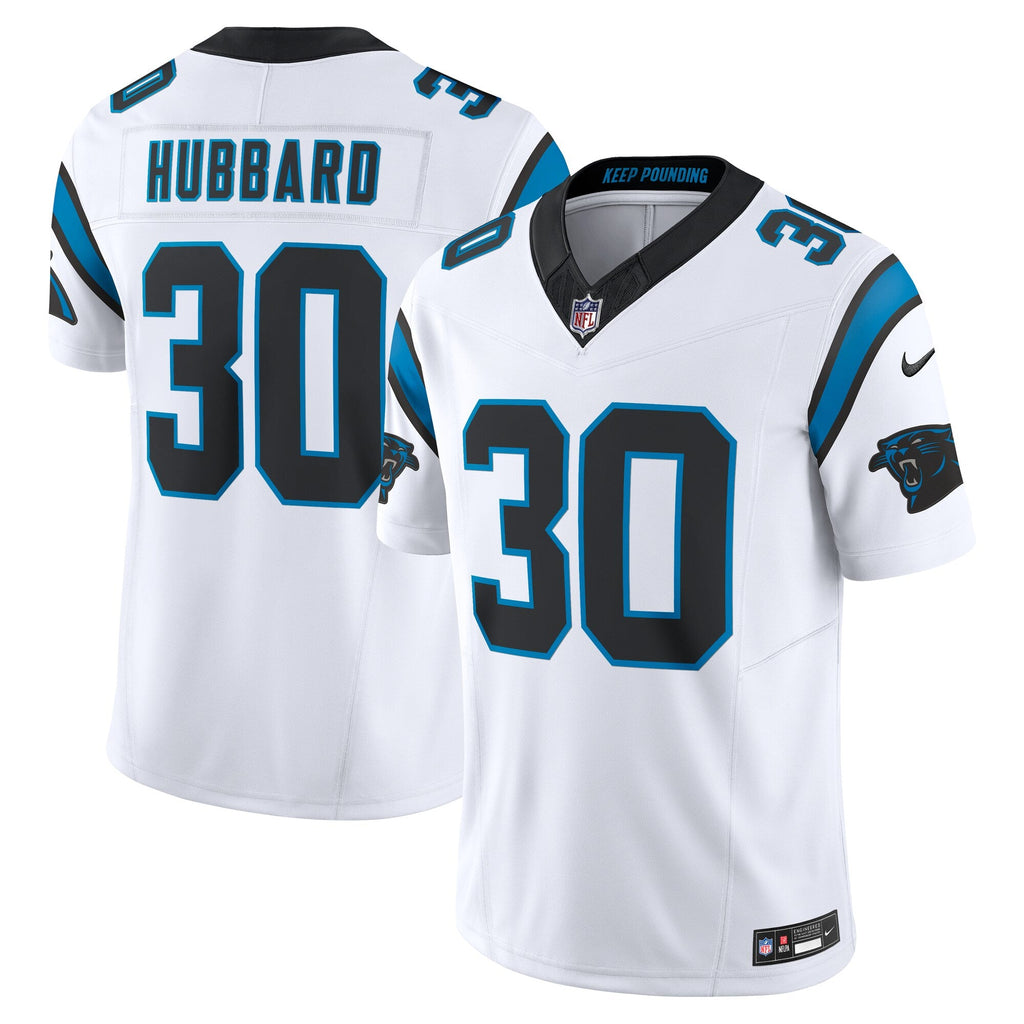 Carolina Panthers Chuba Hubbard White Vapor F.U.S.E. Limited Jersey product image 2, provided for visual reference and