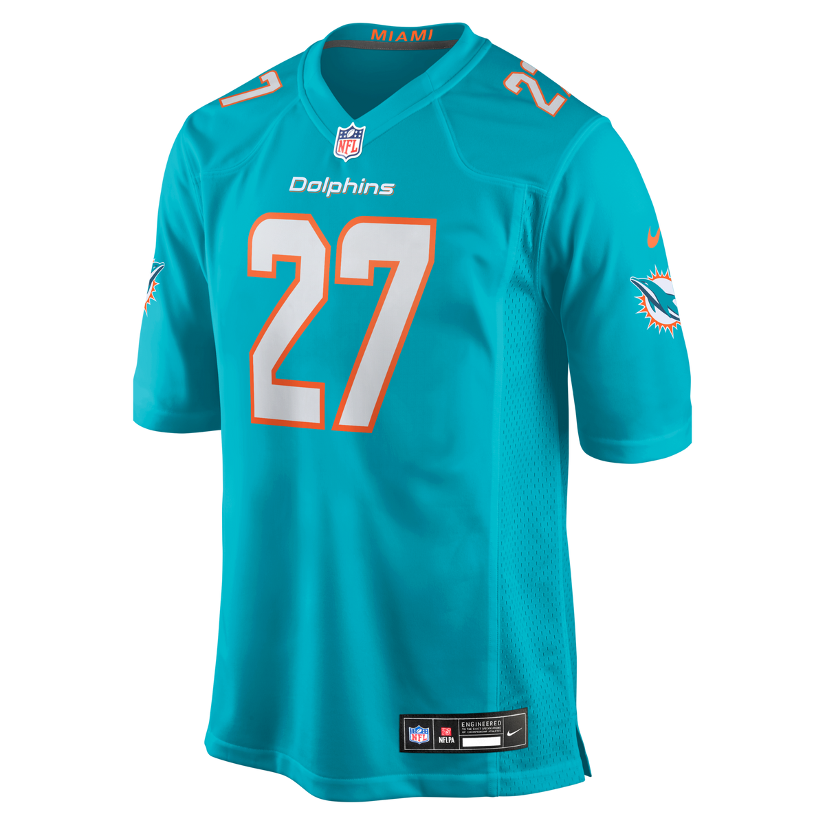 Miami Dolphins Ethan Bonner Aqua Game Jersey product image 2, provided for visual reference and product detail review
