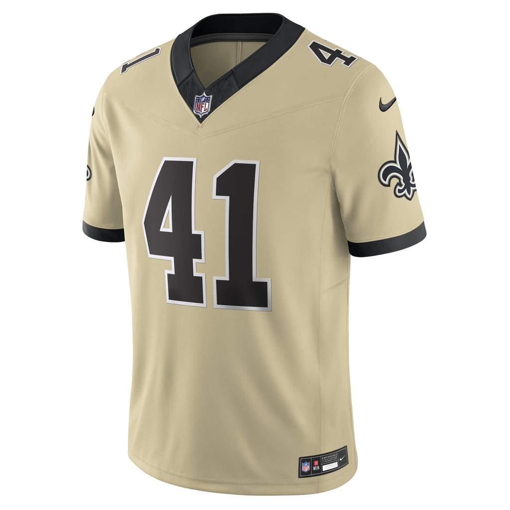 New Orleans Saints Alvin Kamara Gold Alternate Gameday Golds Alternate Vapor F.U.S.E. Limited Jersey product image 3,
