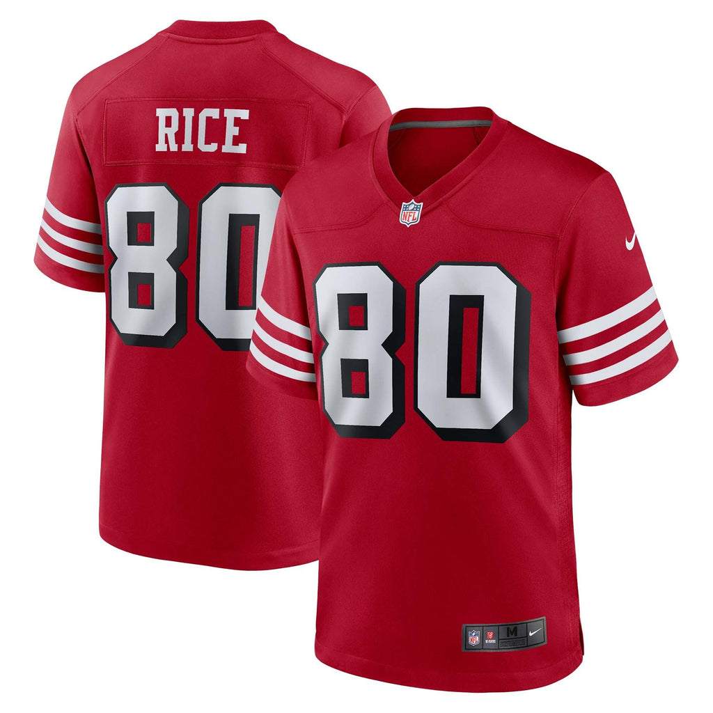 San Francisco 49ers Jerry Rice Scarlet Retired Player Alternate Game Jersey product image 2, provided for visual reference