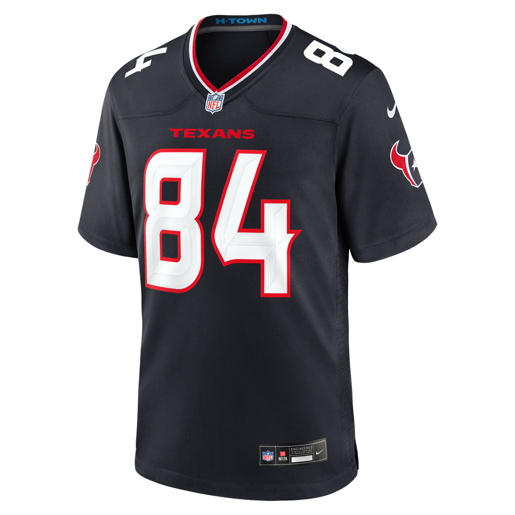 Houston Texans Justin Watson Navy Team Game Jersey product image 2, provided for visual reference and product detail review