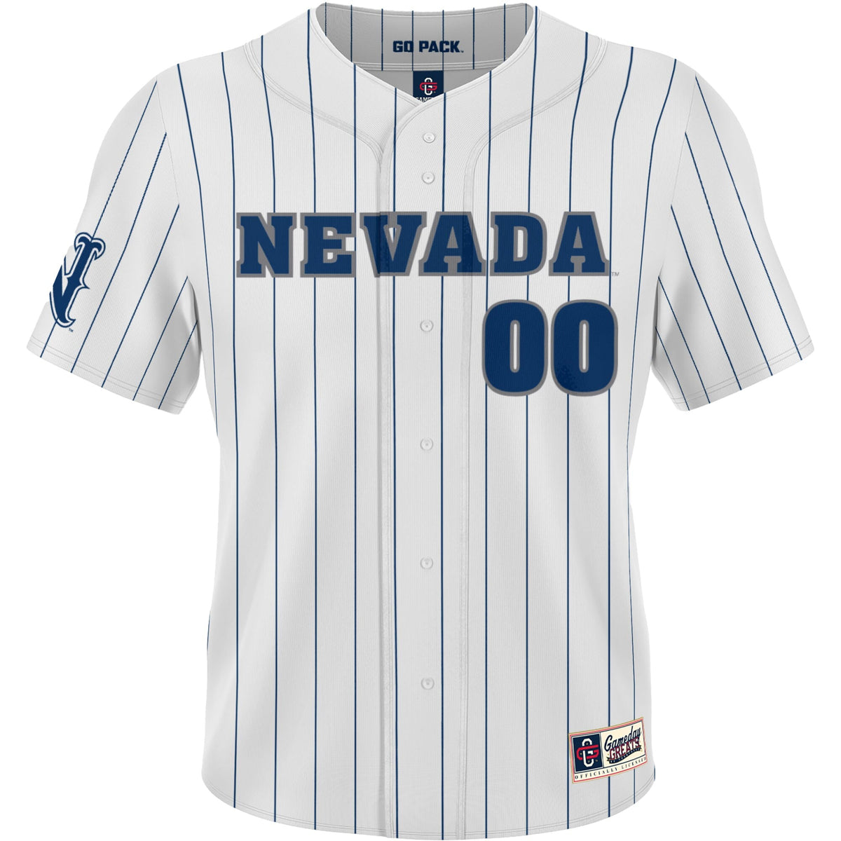 Nevada Wolf Pack Lightweight Collegiate Baseball Pinstripe NIL Pick-A-Player Fashion Jersey - White product image 3,