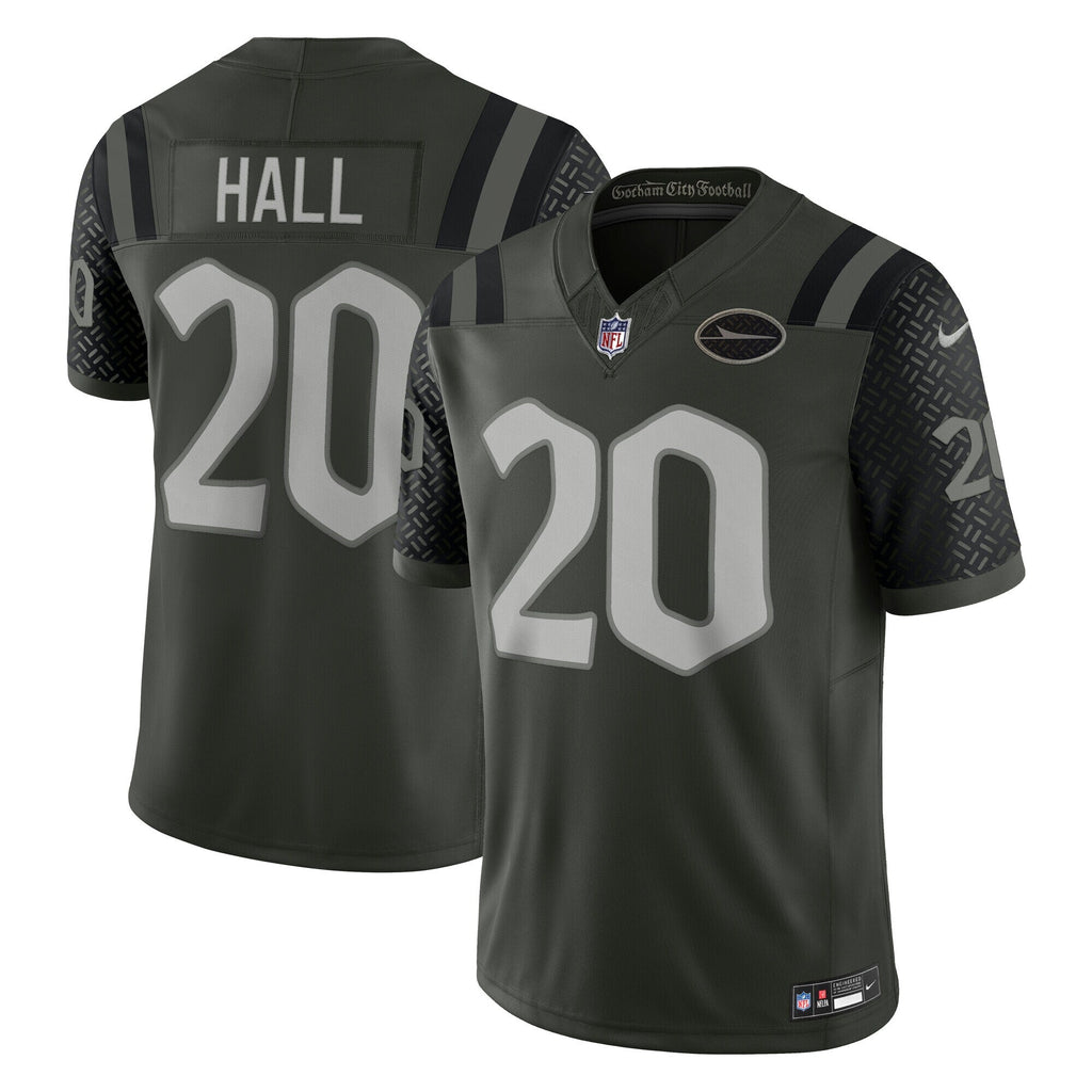 New York Jets Breece Hall Gotham Green 2025 Rivalries Collection Stitched Limited Jersey product image 1, provided for