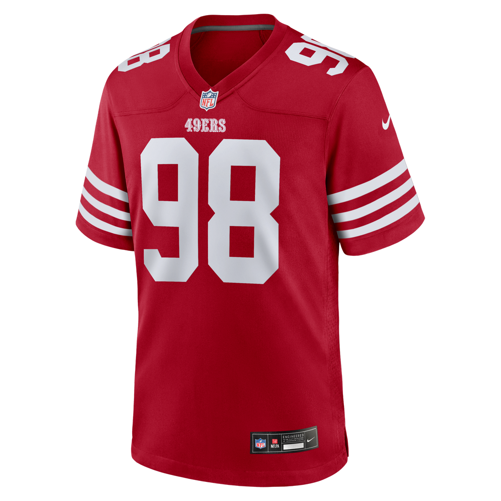 San Francisco 49ers Mykel Williams Scarlet Game Player Jersey product image 2, provided for visual reference and product