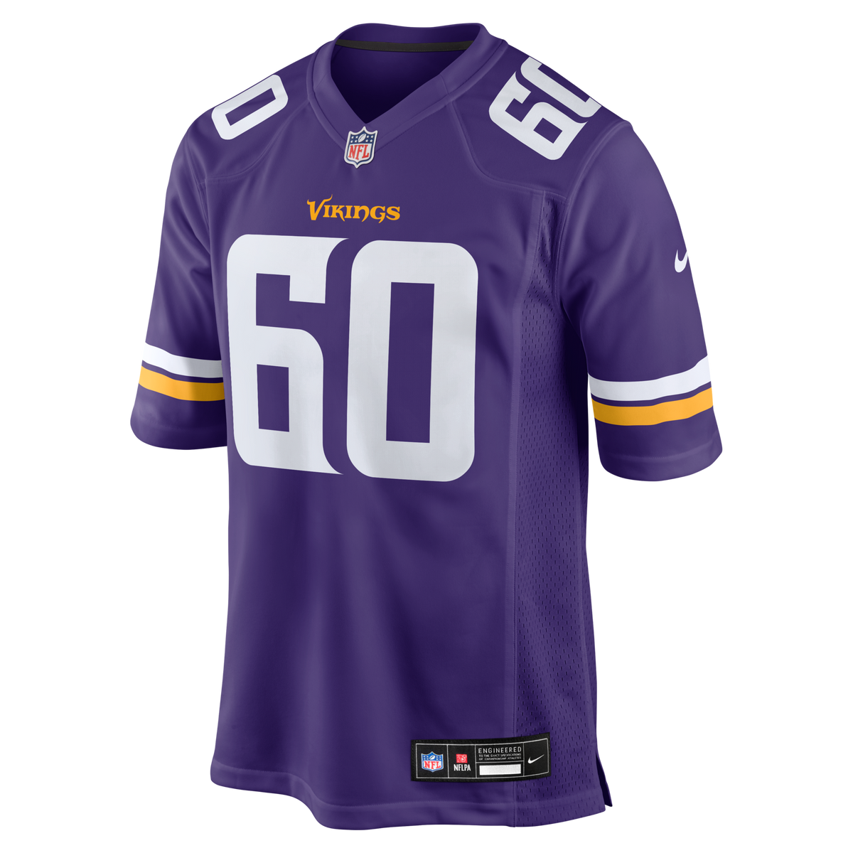 Minnesota Vikings Joe Huber Purple Team Game Jersey product image 2, provided for visual reference and product detail review