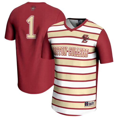 #1 Boston College Eagles Lightweight Soccer Fashion Jersey - Maroon product image 1, provided for visual reference and