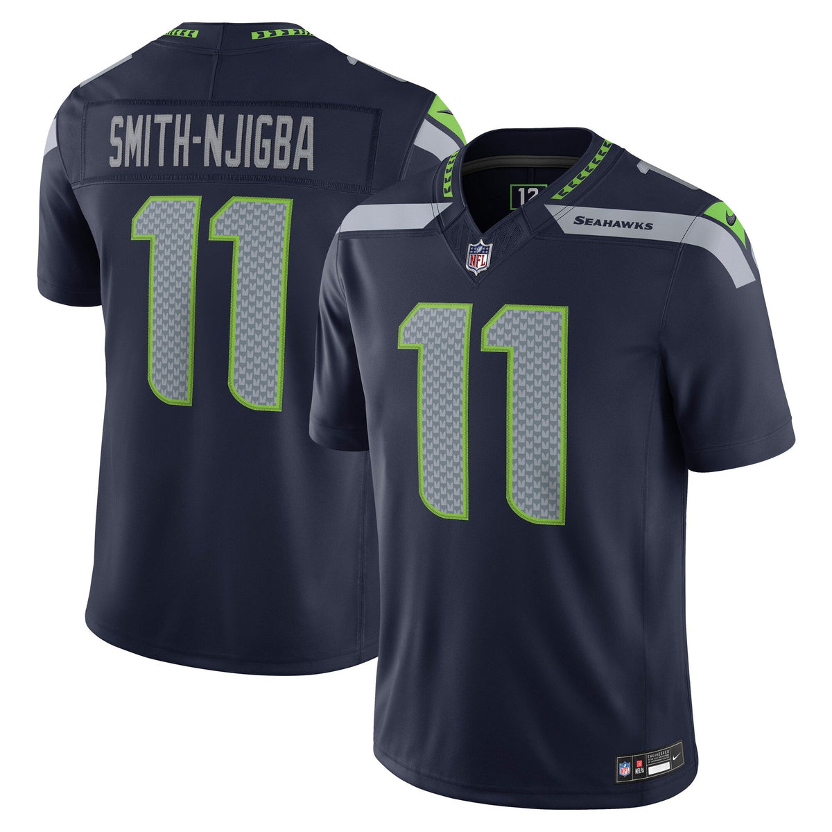Seattle Seahawks Jaxon Smith-Njigba College Navy Team Vapor F.U.S.E. Stitched Limited Jersey product image 2, provided for