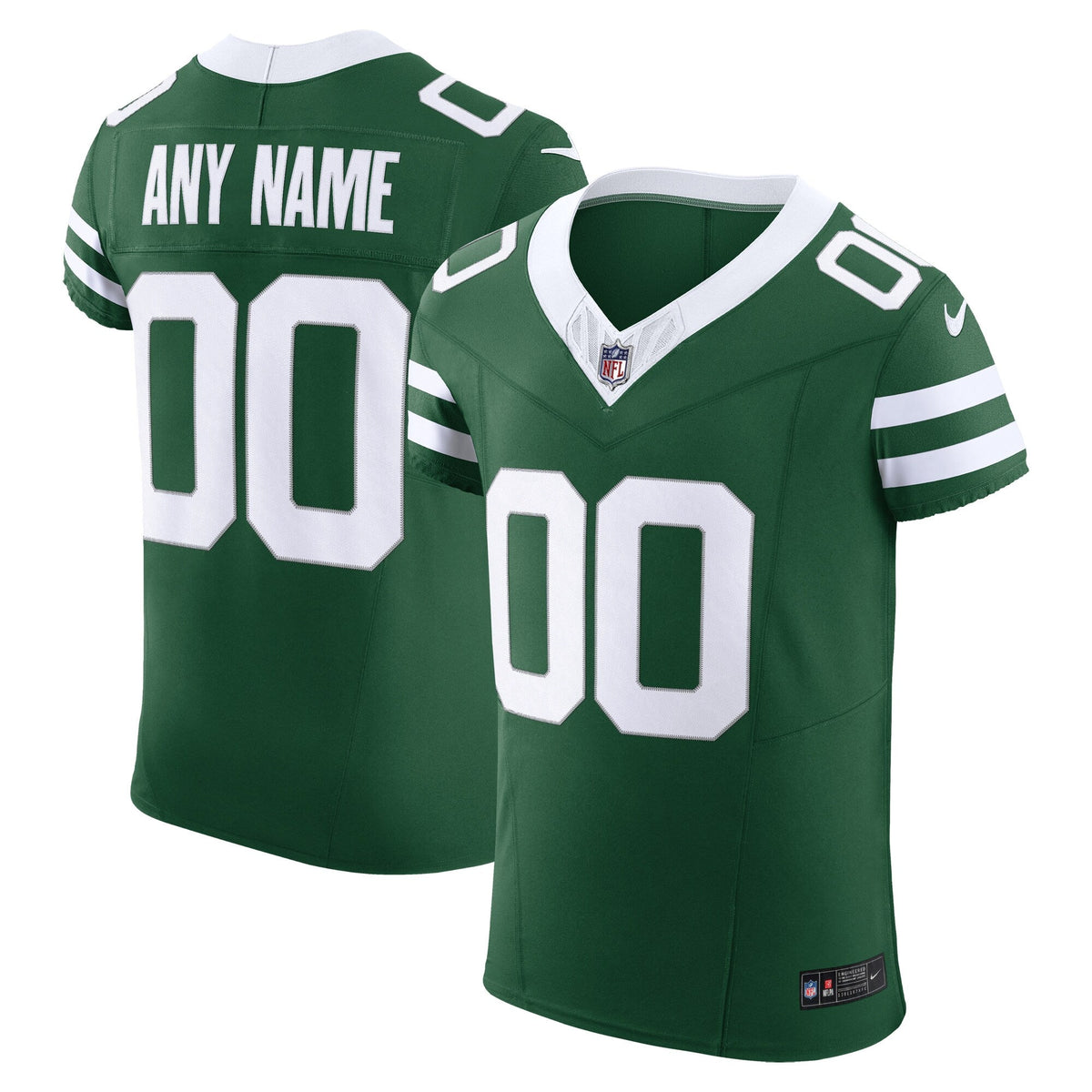 New York Jets Legacy Green Vapor F.U.S.E. Elite Custom Jersey product image 2, provided for visual reference and product