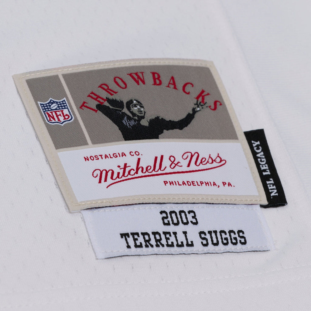 Baltimore Ravens Terrell Suggs White 2003 Legacy Replica Player Jersey product image 4, provided for visual reference and