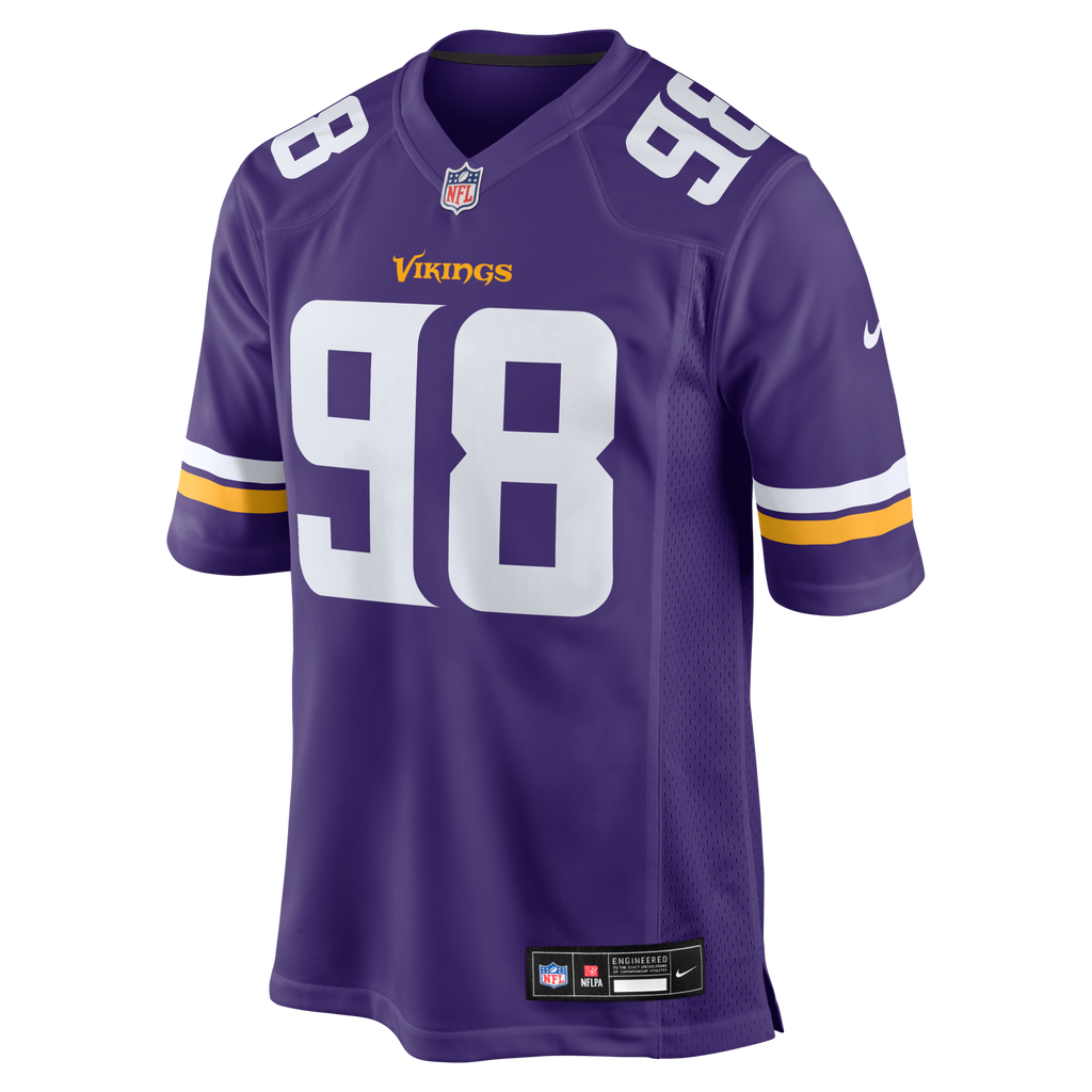 Minnesota Vikings Bo Richter Purple Team Game Jersey product image 2, provided for visual reference and product detail review