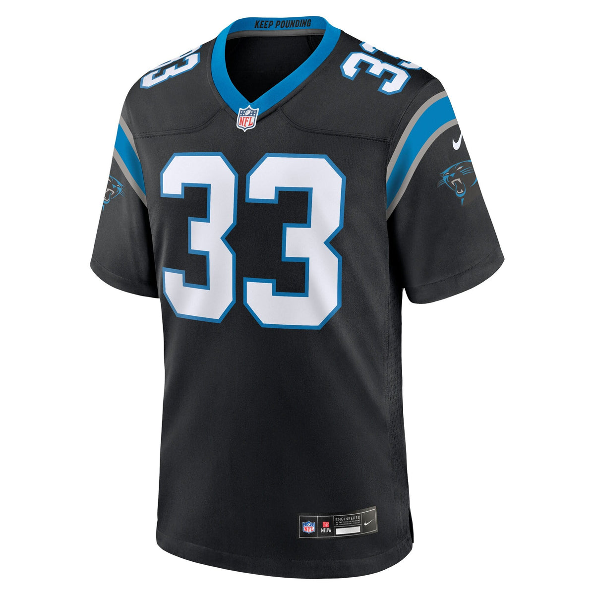 Carolina Panthers Robert Rochell Black Team Game Jersey product image 3, provided for visual reference and product detail