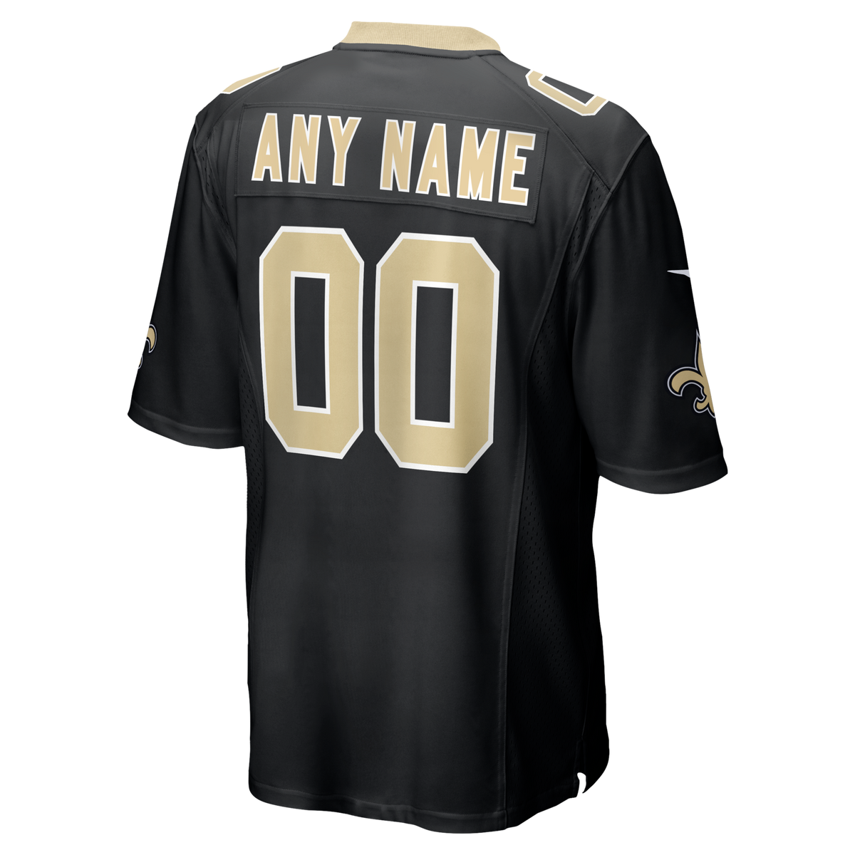 New Orleans Saints Black Custom Game Jersey product image 3, provided for visual reference and product detail review
