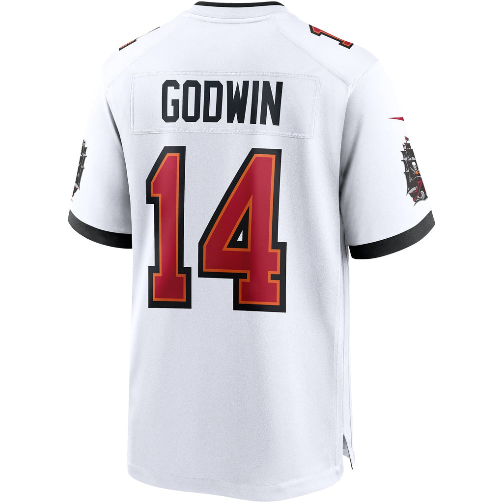 Tampa Bay Buccaneers Chris Godwin White Game Jersey product image 4, provided for visual reference and product detail review